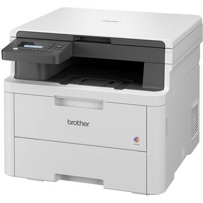 Une imprimante multifonction blanche avec un panneau de commande et un écran sur le dessus, de marque 'Brother', adaptée aux applications de bureau.