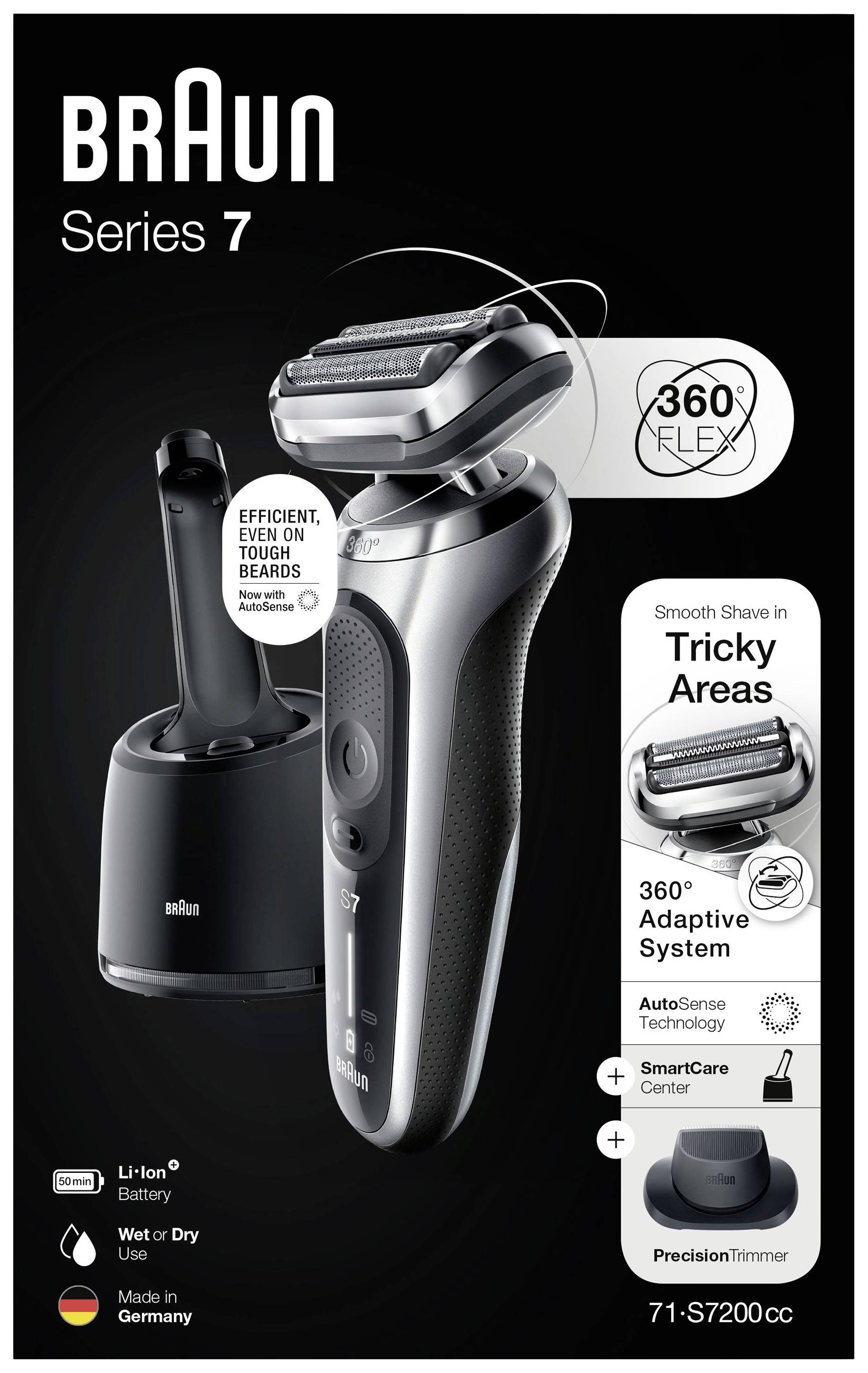 Braun Series 7 - 71-S7200cc 143363 Rasoir à grilles argent-3