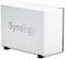 Un boîtier NAS Synology blanc avec le numéro de modèle DS220j. Il est équipé de plusieurs voyants d'état sur le côté droit.
