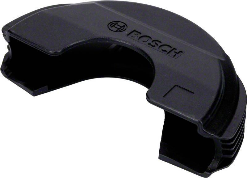 Pièce en plastique noir portant l'inscription 'Bosch', probablement un couvercle de protection ou un élément de boîtier avec une découpe circulaire.