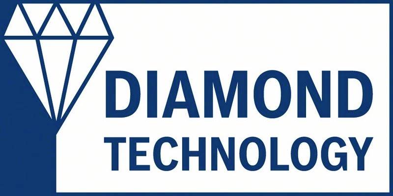 Logo avec un symbole de diamant à gauche et l'inscription 'Diamond Technology' en bleu sur un fond blanc à droite.