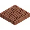 Six briques creuses empilables, disposées symétriquement. Parfaites pour des projets de construction avec une structure stable et légère.