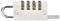 Un cadenas argenté avec quatre disques de chiffres de 0 à 9 et une clé insérée à gauche du cadenas.