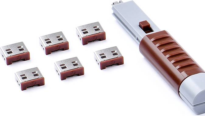 Smartkeeper Verrouillage de port USB UL03PKBN jeu de 6 marron avec 1 clé UL03PKBN