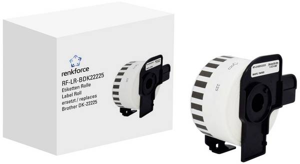 Renkforce Rouleau d'étiquettes compatible remplace Brother DK-22225 38 mm x 30.48 m papier blanc 30.48 m standard Etiquette universelles RF-6027524