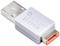 Périphérique USB portant l'inscription 'SMART KEEPER'. Il a un corps gris et une extrémité orange. Destiné à protéger les interfaces.