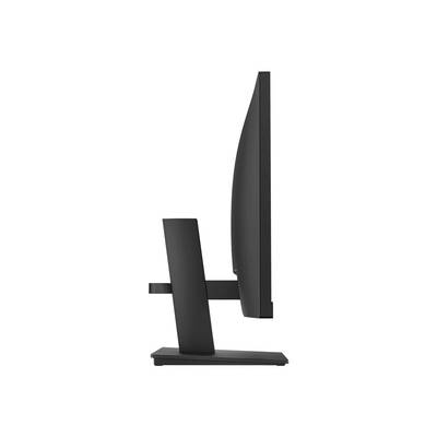 Vue latérale d'un moniteur d'ordinateur plat sur son socle, illustrant un design élégant et une forme minimaliste.