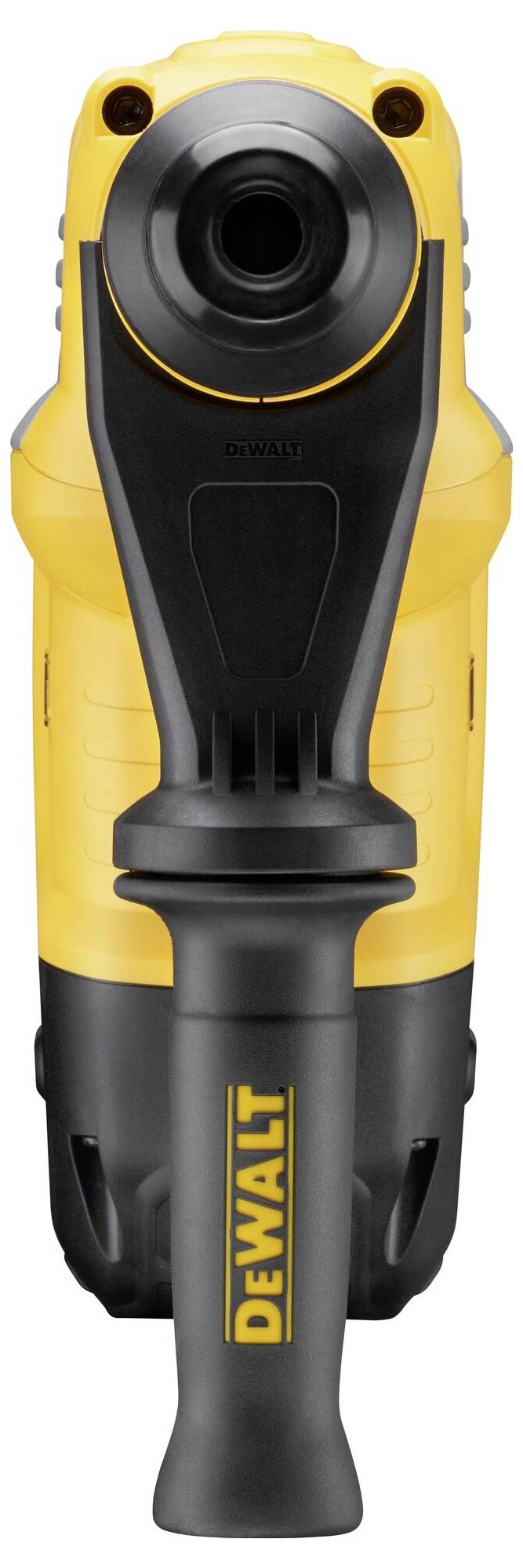Marteau perforateur jaune et noir avec poignée ergonomique, adapté aux travaux de construction lourds.