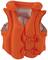 Un gilet de sauvetage orange avec deux boucles à l'avant, offrant la sécurité lors de sports nautiques.