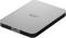 Disque dur externe LaCie en argent, rectangulaire, avec connexion USB-C, conçu par Neil Poulton.