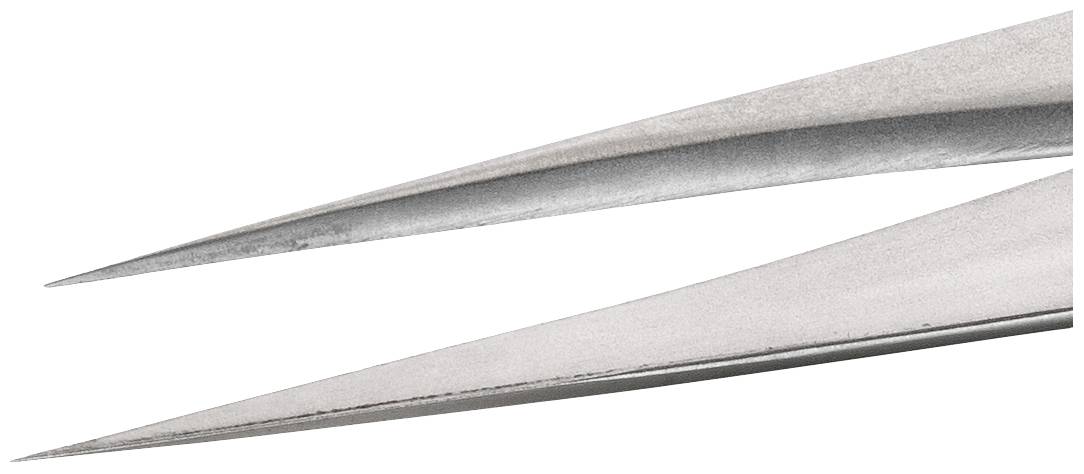 Gros plan sur deux pinces chirurgicales pointues. Ces outils de précision en métal montrent leurs pointes fines et acérées.