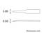 Dimensions en mm. Le diagramme montre un outil avec une pointe, large de 2,00 mm, épais de 0,50 mm.