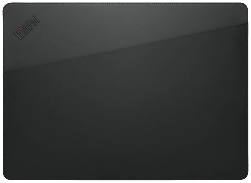Un ordinateur portable noir fermé portant l'inscription 'ThinkPad' dans le coin. Le couvercle est lisse avec un design minimaliste.