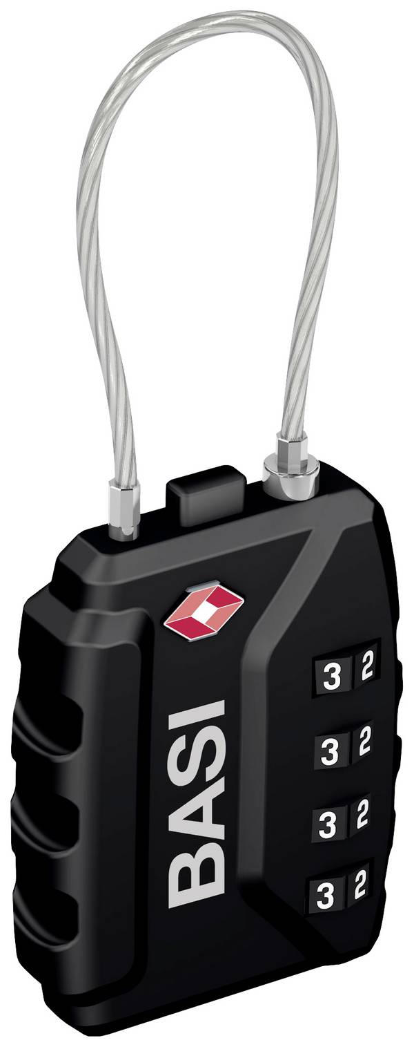 Basi 6100-0625 Cadenas 37 mm TSA noir avec serrure à combinaison