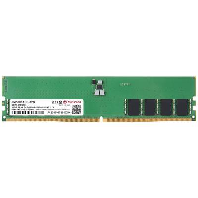 Barrette de RAM verte avec plusieurs puces noires et une étiquette blanche sur le côté gauche indiquant des spécifications techniques.