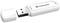 Clé USB blanche de marque Transcend avec 512 Go de stockage. Le capuchon est retiré, laissant le connecteur USB visible.