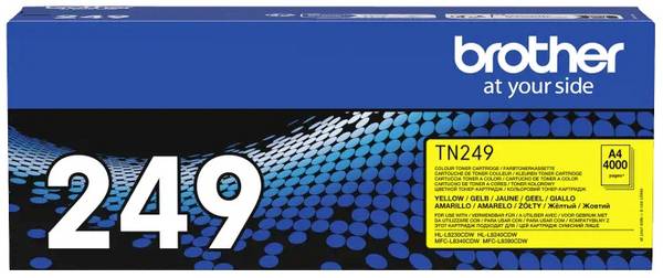 BROTHER TN-249Y Yellow Toner Cartridge Prints 4.000 pages