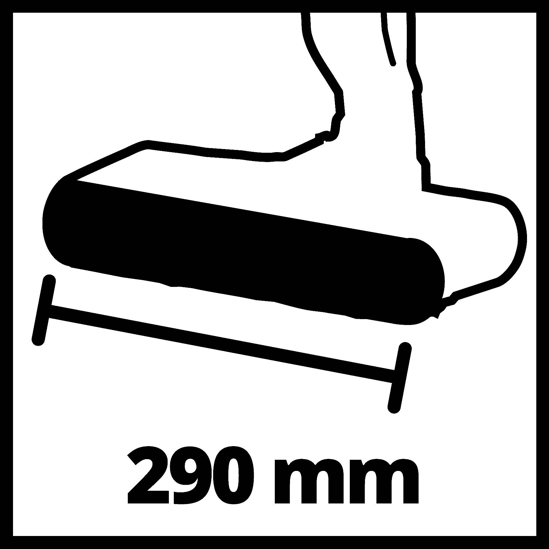 'Symbole d'une tête d'aspirateur avec une dimension de 290 mm.'