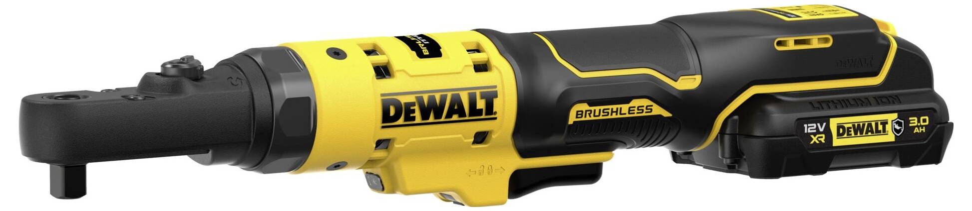 Un tournevis électrique jaune et noir alimenté par batterie, portant l'inscription 'DeWalt'.