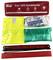 Trousse de secours 3 en 1 pour véhicule avec gilet de sécurité, kit de premiers soins et triangle de signalisation rouge. Essentielle en cas d'urgence sur la route.
