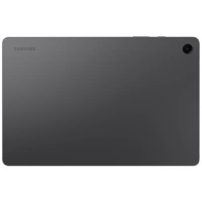 Vue arrière d'une tablette Samsung noire avec caméra dans le coin supérieur droit.