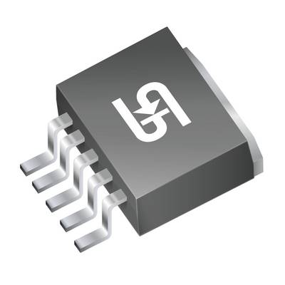 Une puce grise avec des connexions blanches et un symbole blanc sur le dessus.