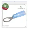 Quadrios 23C524 Cosse à oeillet Section max.=2.5 mm² Ø du trou=8.5 mm partiellement isolé bleu 50 pc(s)