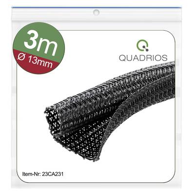 Quadrios 23CA231 23CA231 Gaine tressée noir polyester 13 à 14 mm 3 m