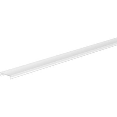Bande lumineuse LED blanche longue avec un couvercle transparent, présentée en diagonale sur un fond blanc.