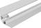 Canal de luminaire LED en aluminium long avec un diffuseur blanc, montré en perspective sur un fond blanc.