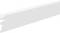 Long panneau rectangulaire blanc ou rail blanc montré en diagonale sur un fond blanc, avec une petite extrémité entaillée visible à gauche.