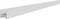 Rail de glissière de tiroir en aluminium blanc avec long panneau frontal rectangulaire et piste de montage visible à une extrémité, présenté sur un fond blanc.