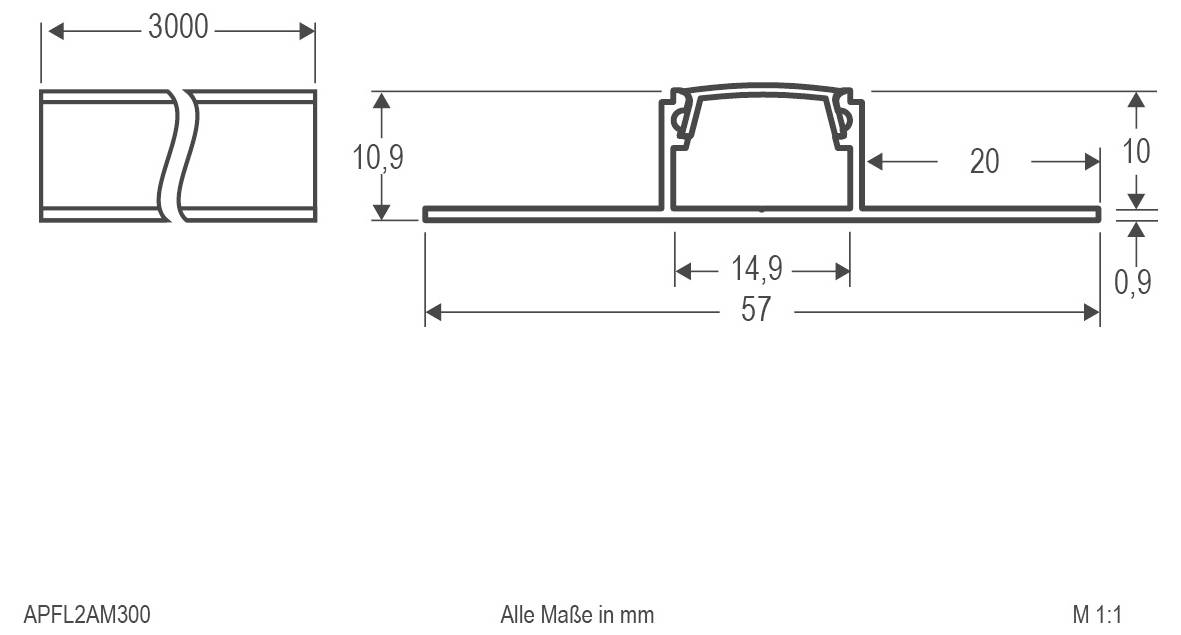 Dessin technique d'un support métallique coudé avec deux trous de montage, montrant les vues de dessus et de côté avec les dimensions en millimètres.