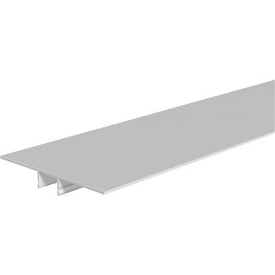 Bande plate longue en métal gris avec garniture ou pièce d'étanchéité, présentant deux languettes de support repliées dessous, photographiée sur fond blanc.