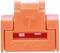 Un cache-port USB orange portant l'inscription 'Smart Keeper' et un 'T' gravé sur le dessus.