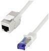 LogiLink CC5032S RJ45 Câble réseau, câble patch CAT 6a S/FTP 1 m gris avec cliquet d'encastrement 1 pc(s)