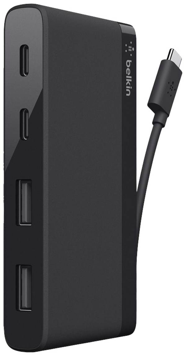 Mini Hub USB-C 4 Ports avec Câble USB-C Intégré Compact et Polyvalent