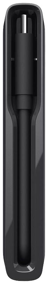 Une interface USB-C noire dans un boîtier, vue de dessus.