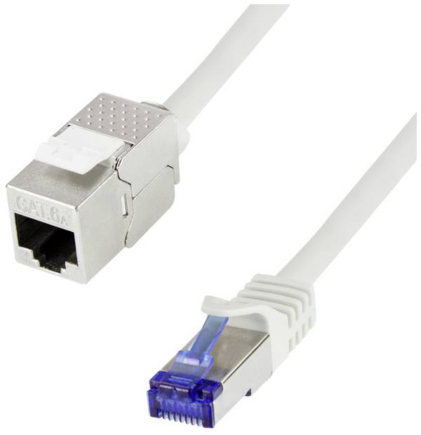 LogiLink CC5112S RJ45 Câble réseau, câble patch CAT 6a S/FTP 20 m gris avec cliquet d'encastrement 1 pc(s)