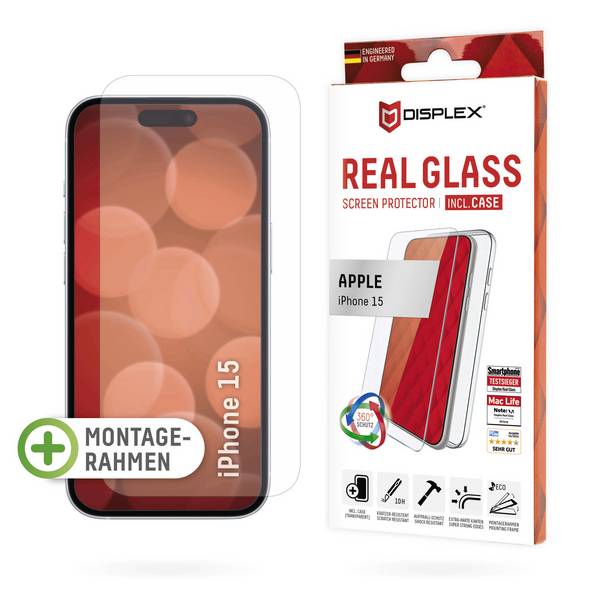 DISPLEX 01846 Verre de protection d'écran Apple iPhone 15 1 pc(s) anti-traces de doigts 01846