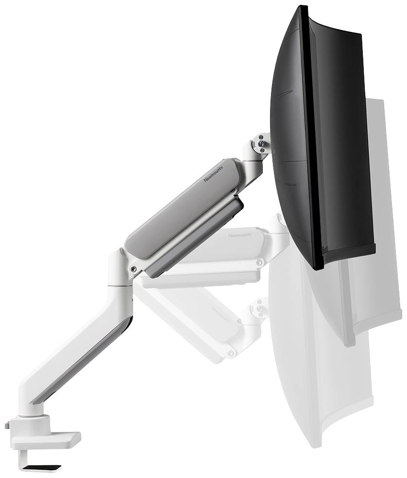 Un bras de moniteur articulé qui permet de régler la position d'un écran de manière flexible, présenté sous différents angles d'inclinaison.