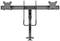 Support de moniteur double avec bras ajustables, deux rails de montage et base stable pour une configuration d'écran flexible.