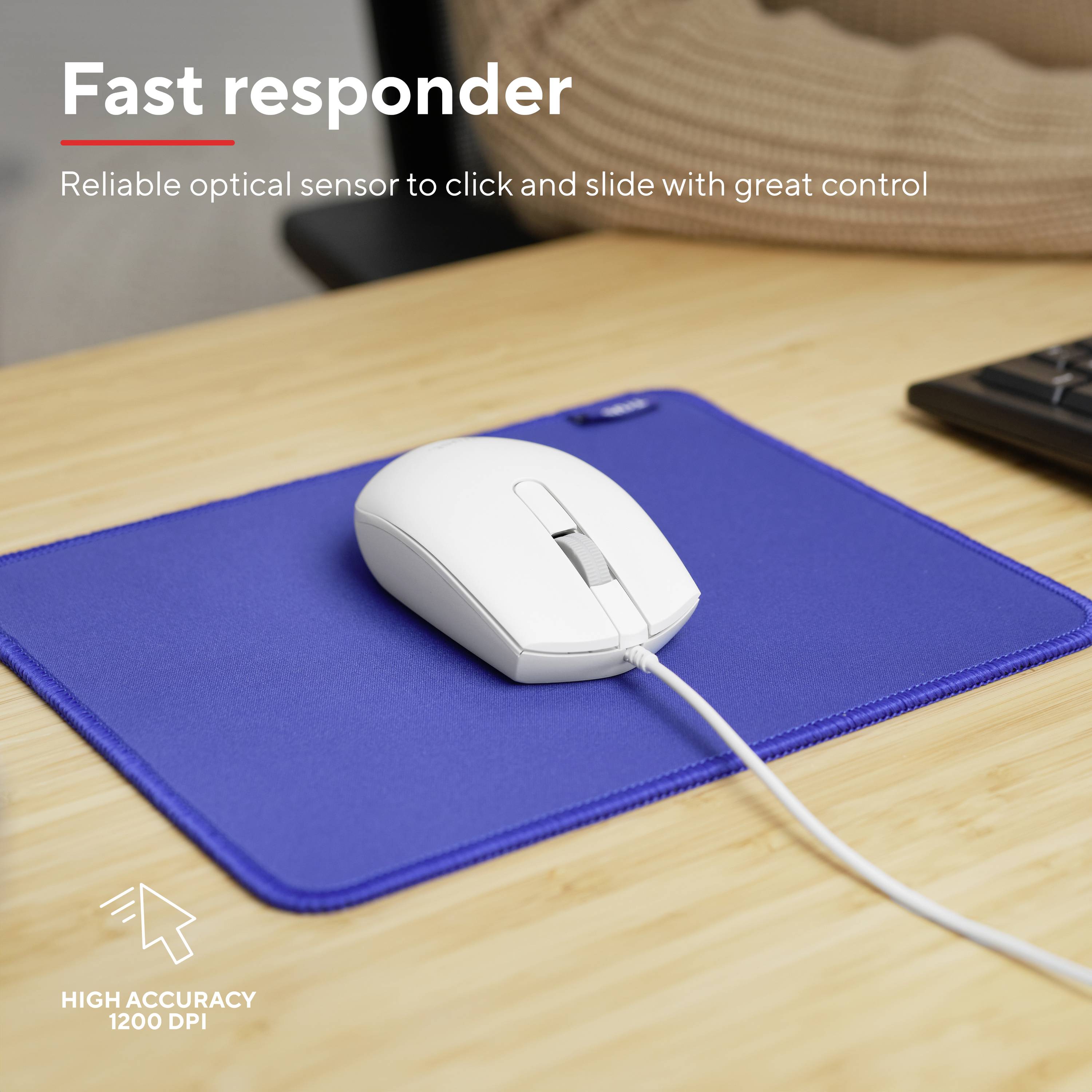 Trust TM-101W Souris USB optique blanc 3 Boutons 1200 dpi molette intégrée-4