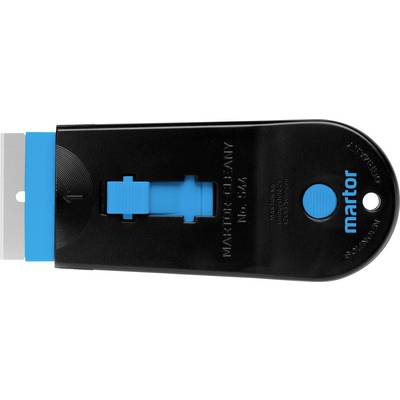 'Martor Secunorm, couteau de sécurité'. L'image montre un outil de coupe noir et plat avec une lame bleue.