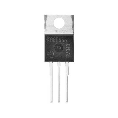 Un transistor électrique à trois bornes portant les inscriptions « K08F655 » et « HRA343 ».