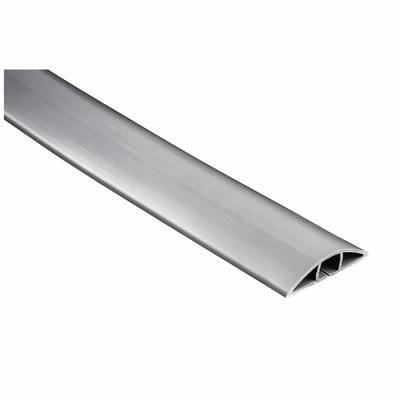 Profilé en aluminium à surface incurvée, adapté pour la gestion des câbles. Couleur argentée, forme rectangulaire avec base plate.