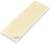 Un post-it rectangulaire jaune avec un coin recourbé recouvre un rectangle blanc.