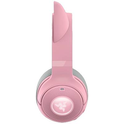 Casque audio Rosa avec logo rétroéclairé sur le pavillon de l'écouteur.