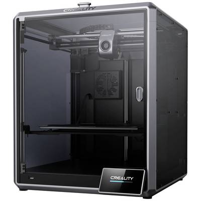 Une imprimante 3D de Creality dans un boîtier fermé. L'imprimante dispose d'une porte en verre et est adaptée à l'impression d'objets.