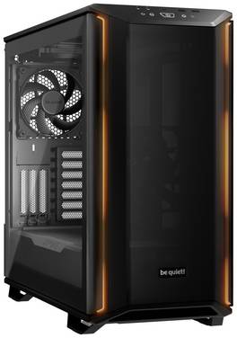 Tour midi BeQuiet Dark Base 701 Boîtier gaming  noir 3 ventilateurs pré-installés, éclairage intégré, commande de ventilateur, fenêtre latérale, filtre anti-poussière
